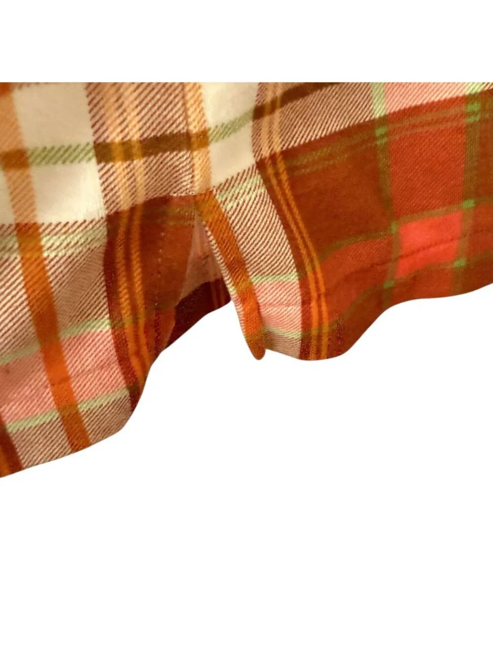 Claudia Barnes Mock Turtleneck Plus Size 1X Cotton Rust Plaid Vtg Cottagecore